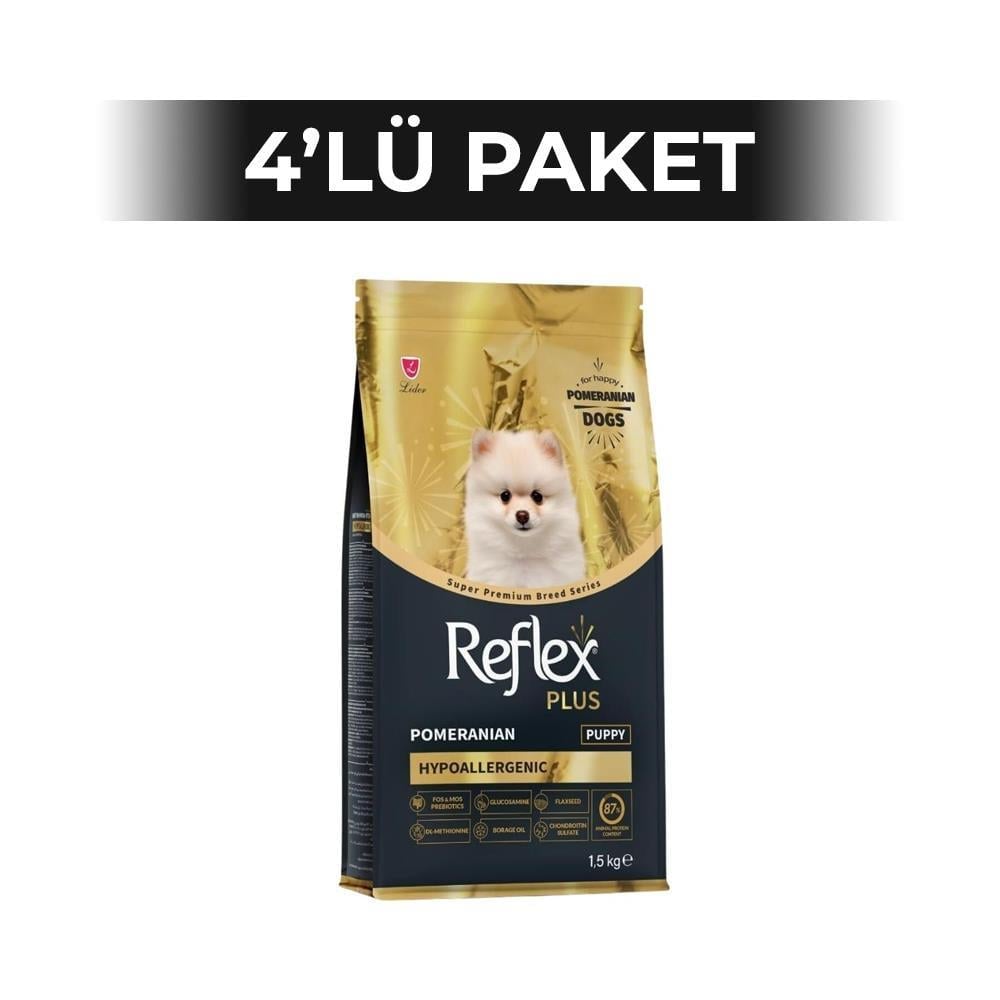 Reflex Plus Pomeranian Hypoallergenic Tavuklu Yavru Köpek Maması 1,5 kg 4 AdetReflex Plus