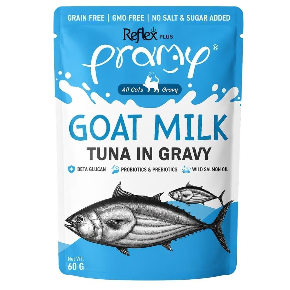 Reflex Plus Pramy Goat Milk Sos İçinde Keçi Sütlü ve Ton Balıklı Yaş Kedi Maması 60 grReflex Plus