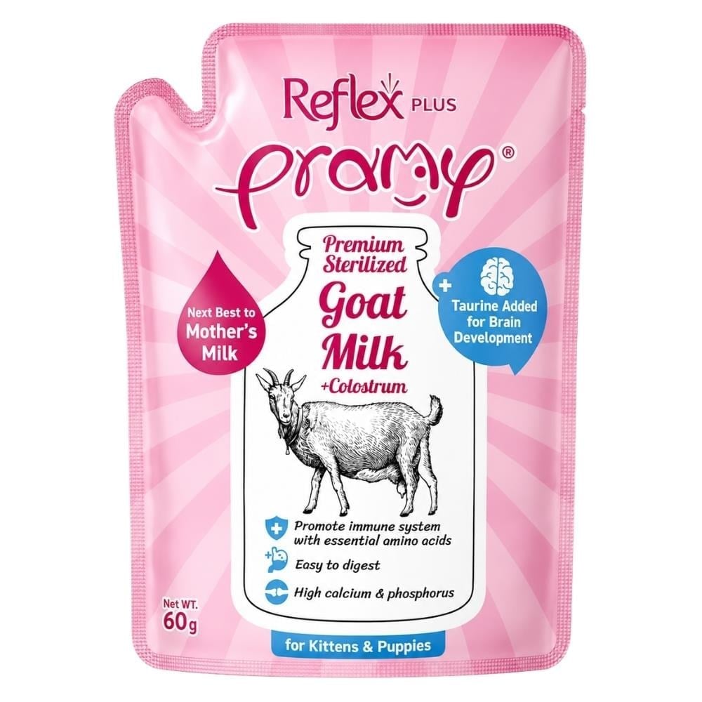 Reflex Plus Pramy Yavru Kedi ve Köpekler İçin Kolostrum ve Taurinli Sterilize Keçi Sütü 60 grReflex Plus
