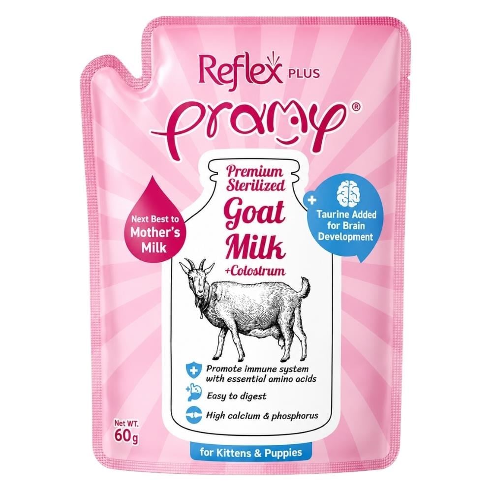 Reflex Plus Pramy Yavru Kedi ve Köpekler İçin Kolostrum ve Taurinli Sterilize Keçi Sütü 60 grReflex Plus