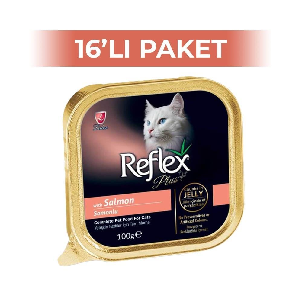 Reflex Plus Somonlu Jöleli Parça Etli Kedi Konservesi 100 gr 16 AdetReflex Plus