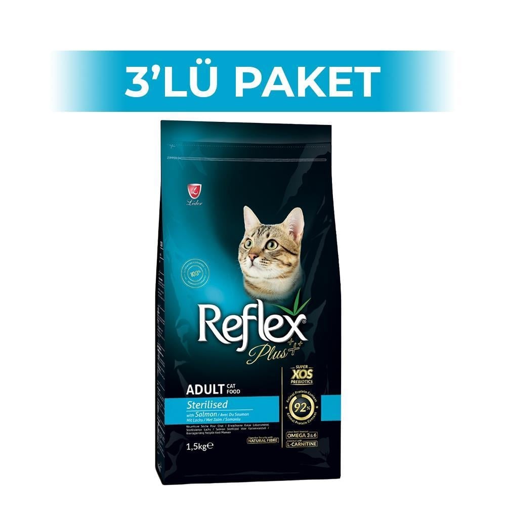 Reflex Plus Somonlu Kısırlaştırılmış Kedi Maması 1,5 kg 3 AdetReflex Plus