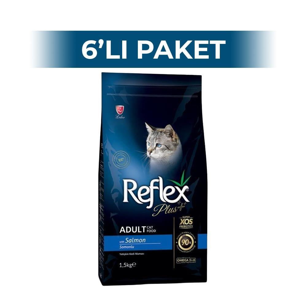 Reflex Plus Somonlu Yetişkin Kedi Maması 1,5 kg 6 AdetReflex Plus