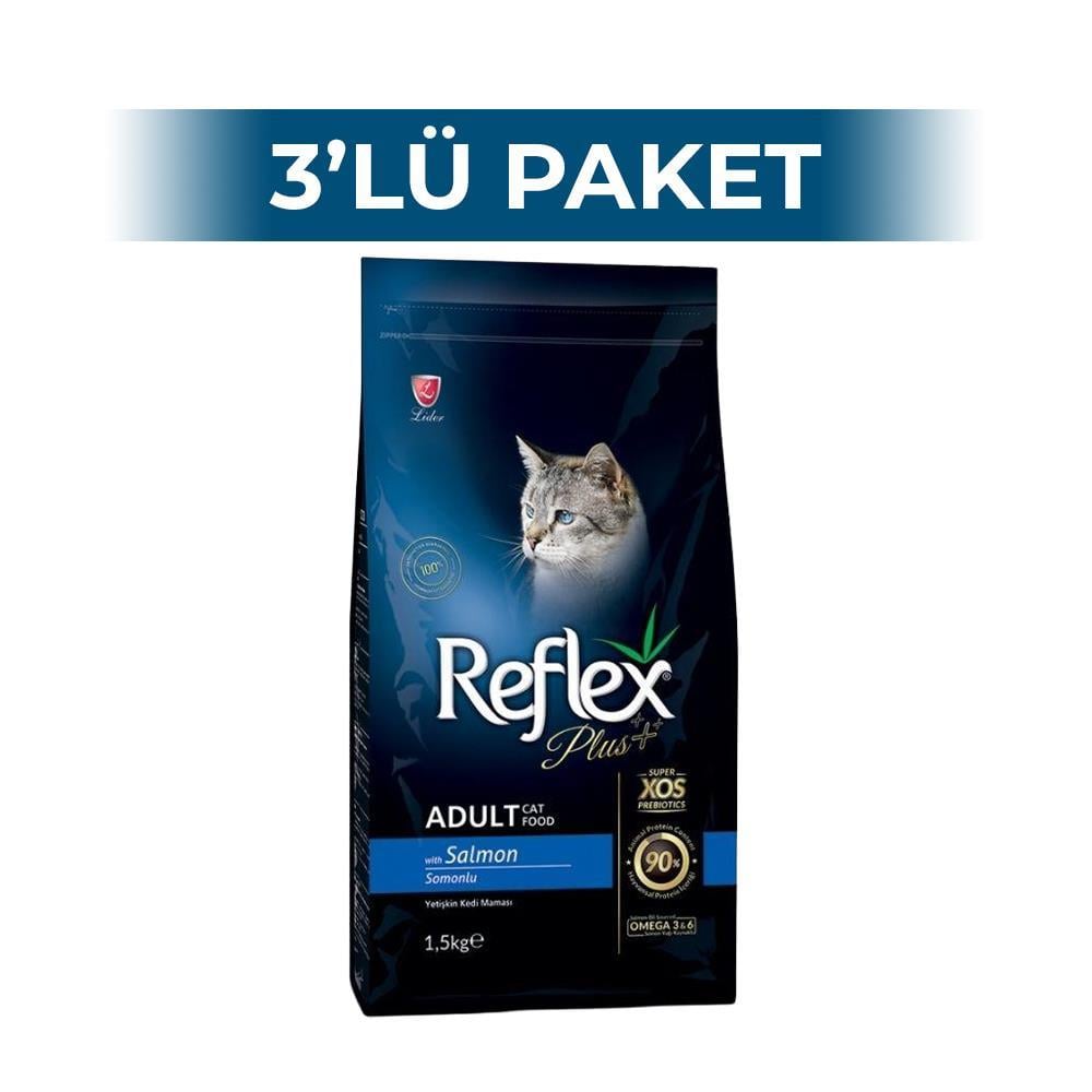 Reflex Plus Somonlu Yetişkin Kedi Maması 1,5 kg 3 AdetReflex Plus