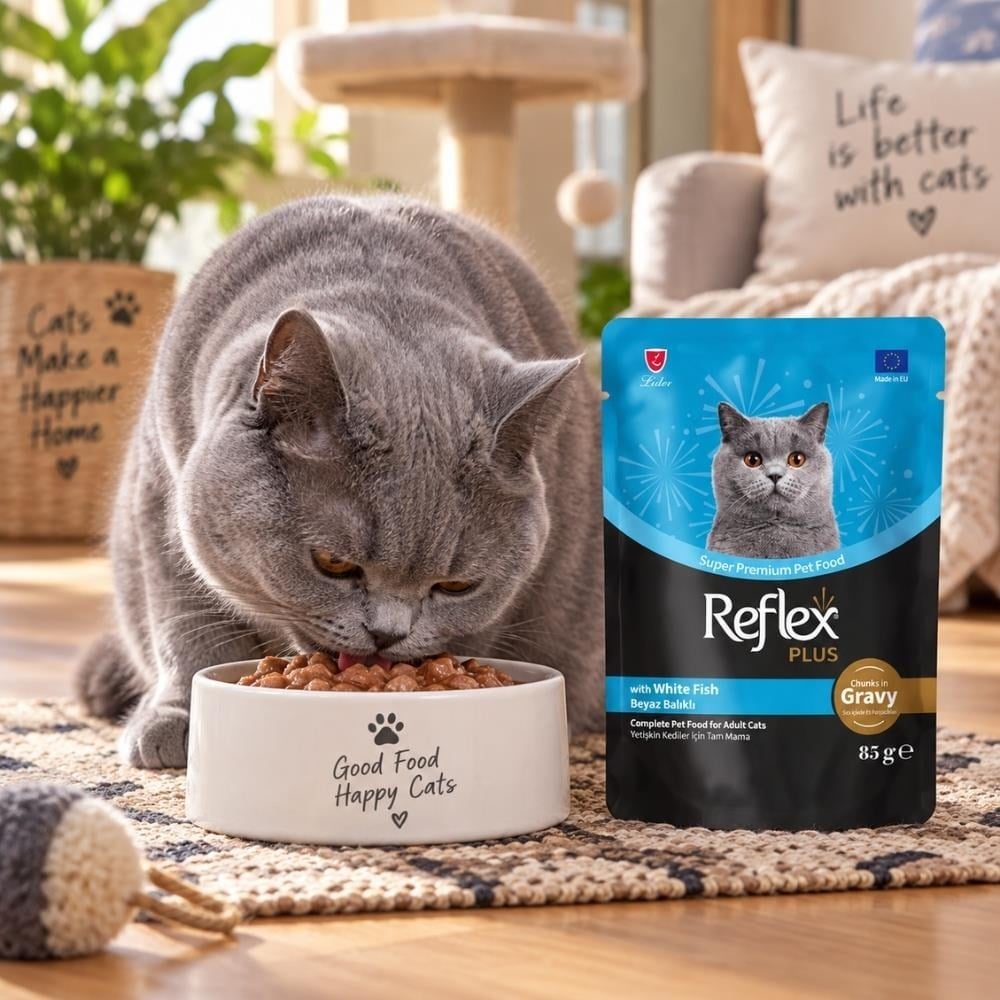 Reflex Plus Sos İçinde Parça Balık Etli Yetişkin Yaş Kedi Maması 85 grReflex Plus