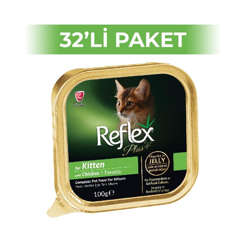 Reflex Plus Tavuklu Jöleli Yavru Kedi Konservesi 100 gr 32 AdetReflex Plus