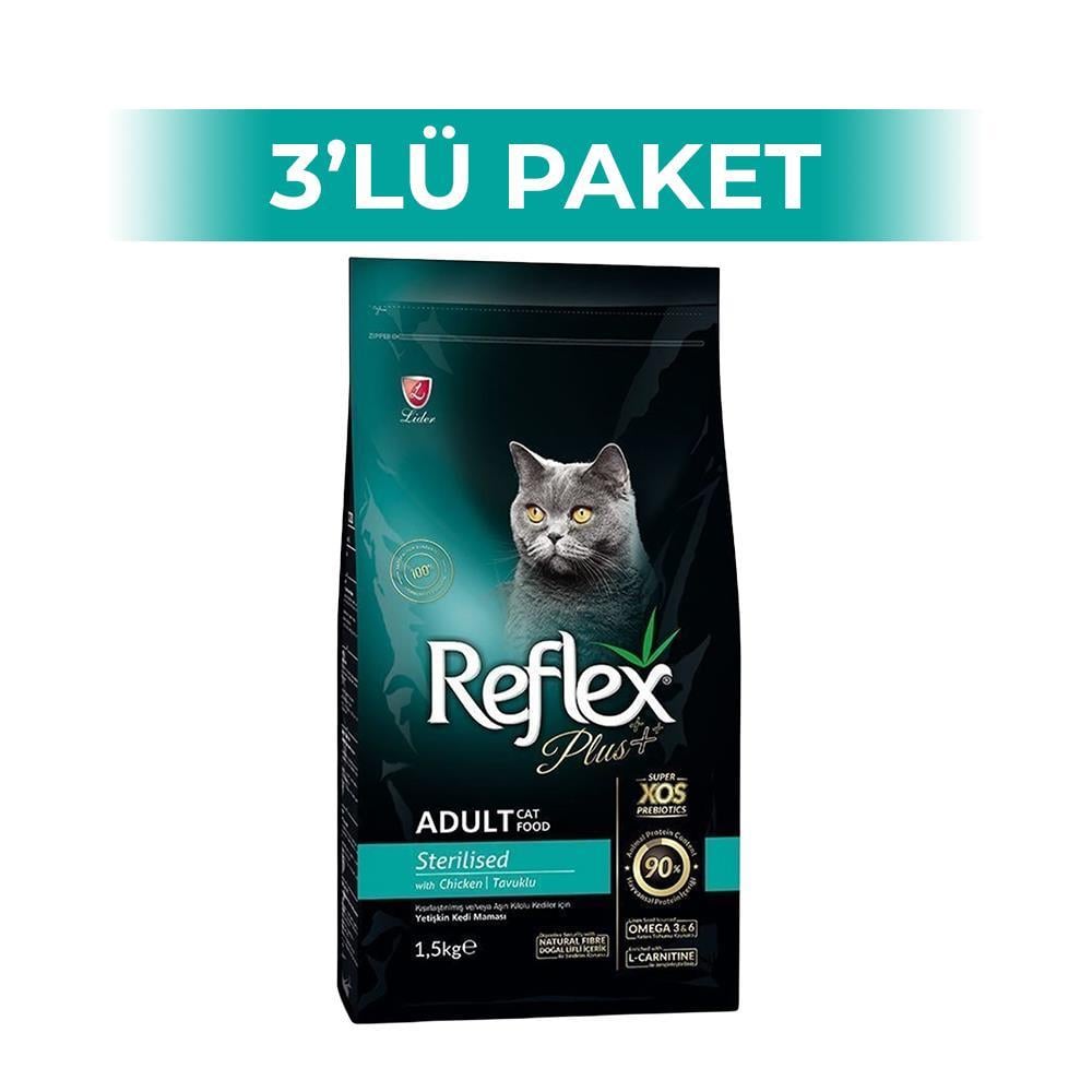 Reflex Plus Tavuklu Kısırlaştırılmış Kedi Maması 1,5 kg 3 AdetReflex Plus
