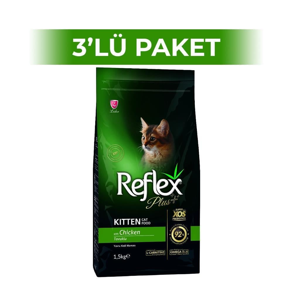 Reflex Plus Tavuklu Yavru Kedi Maması 1,5 kg 3 AdetReflex
