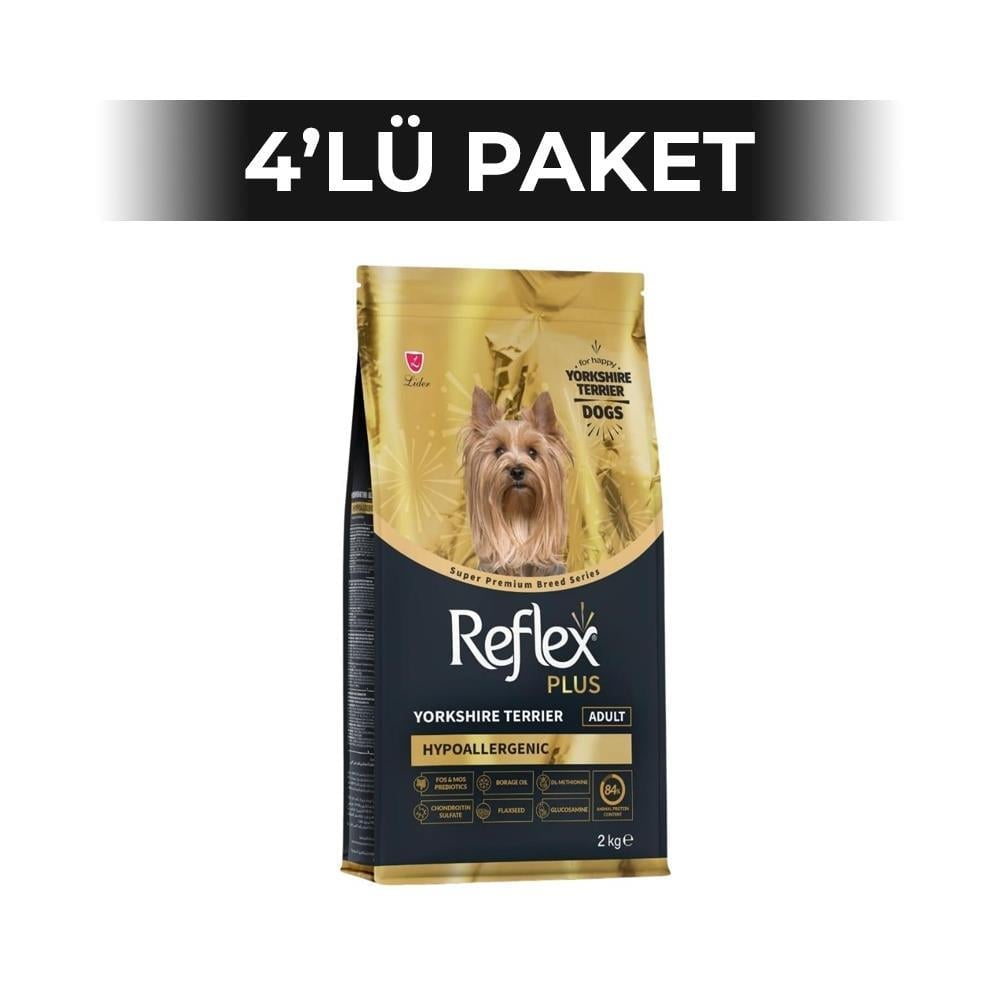 Reflex Plus Yorkshire Terrier Hypoallergenic Tavuklu Yetişkin Köpek Maması 2 kg 4 AdetReflex Plus