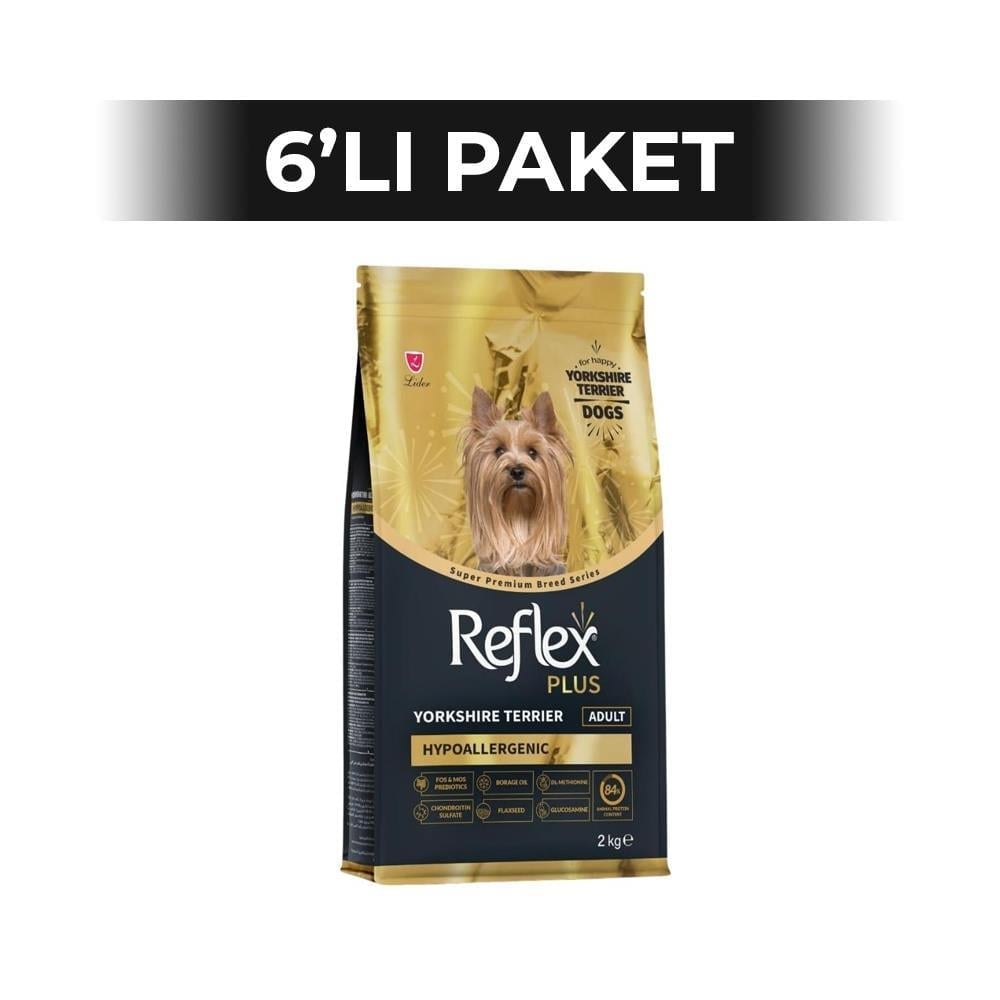 Reflex Plus Yorkshire Terrier Hypoallergenic Tavuklu Yetişkin Köpek Maması 2 kg 6 AdetReflex Plus
