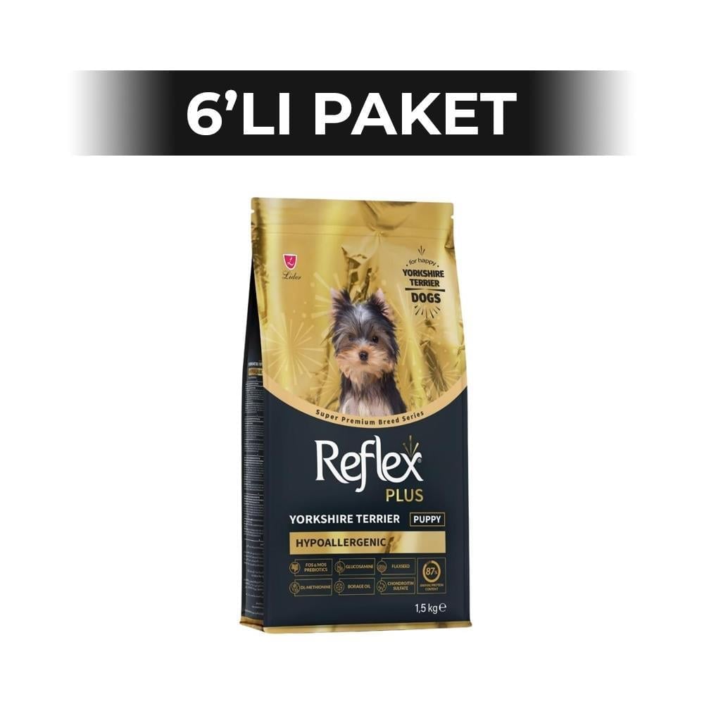 Reflex Plus Yorkshire Terrier Hypoallergenic Tavuklu Yavru Köpek Maması 1,5 kg 6 AdetReflex Plus