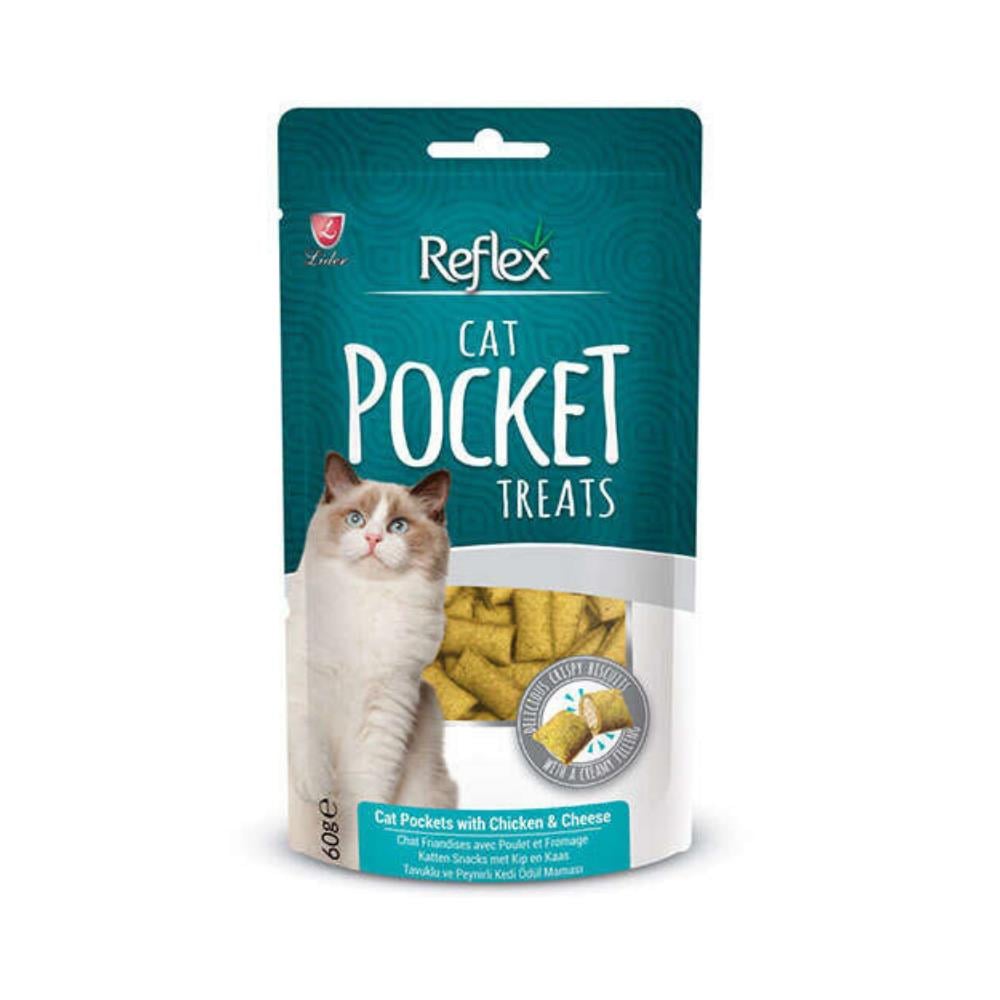 Reflex Pockets Tavuklu ve Peynirli Kedi Ödülü 60 grReflex