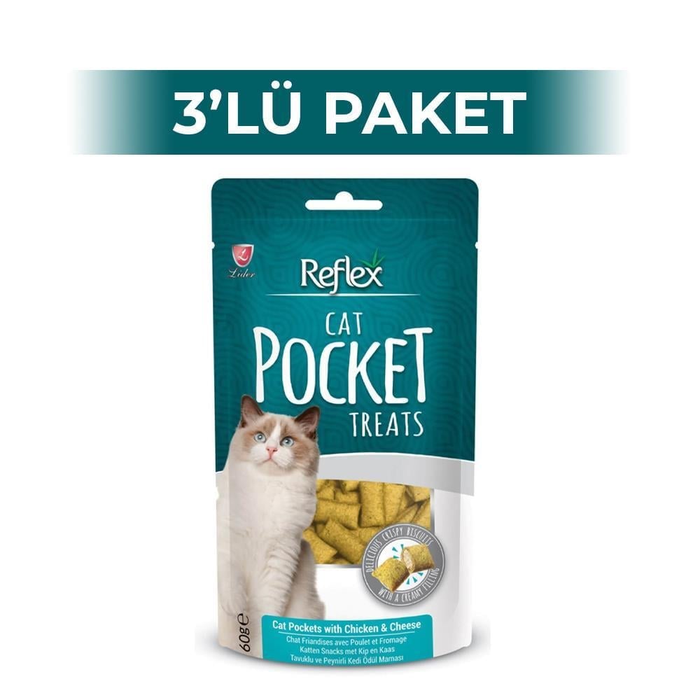 Reflex Pockets Tavuklu ve Peynirli Kedi Ödül Maması 60 gr 3 AdetReflex
