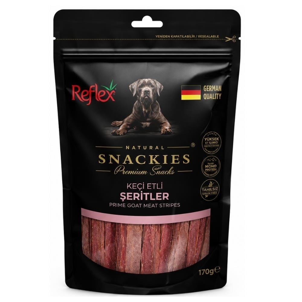 Reflex Snackies Natural Keçi Etli Şerit Tahılsız Köpek Ödül Maması 170 grReflex