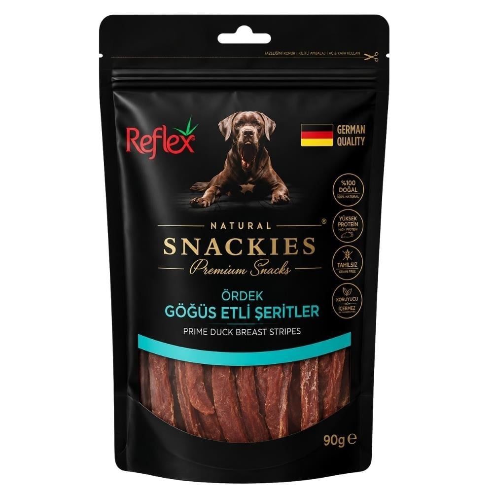 Reflex Snackies Natural Ördek Göğüs Etli Şerit Tahılsız Köpek Ödül Maması 90 grReflex