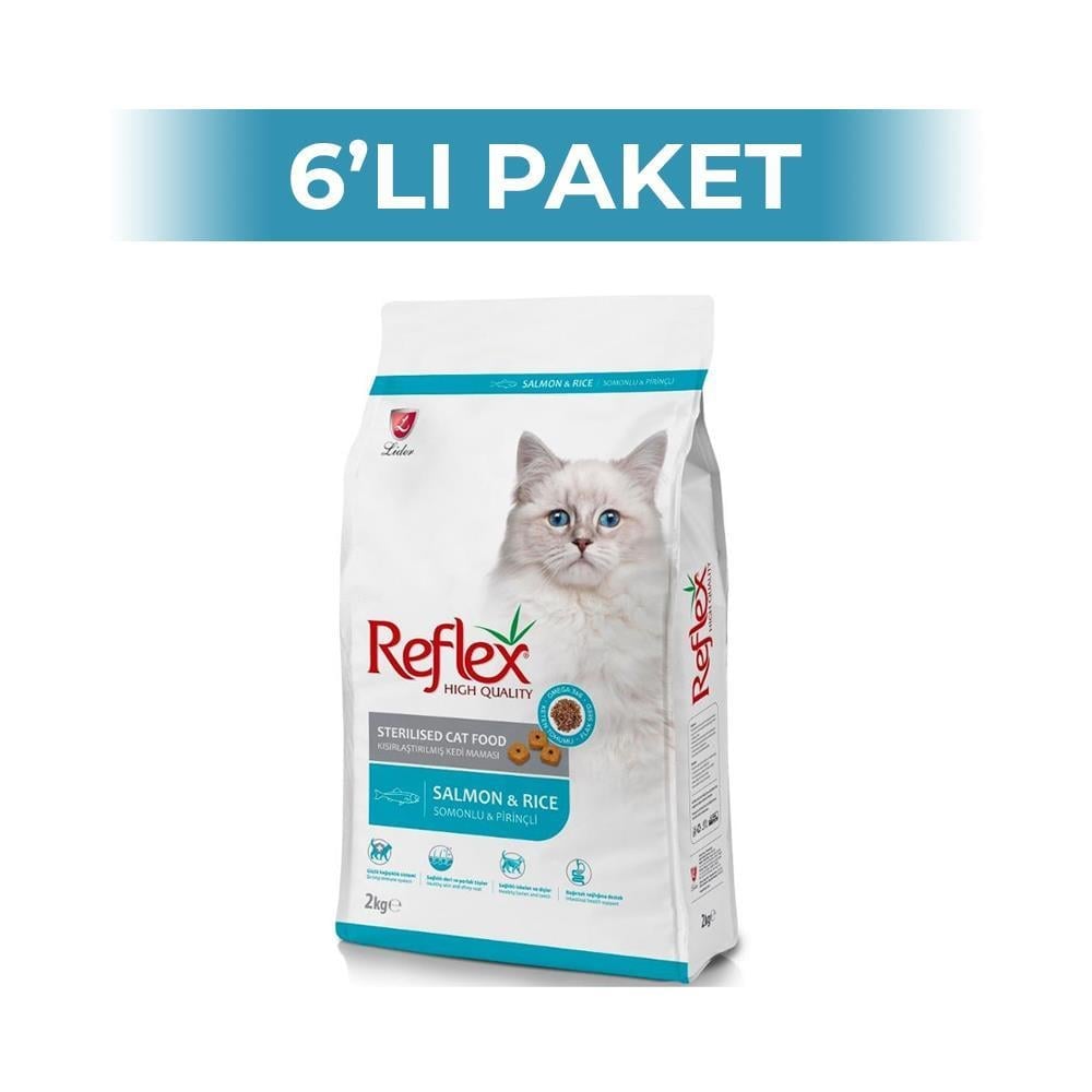 Reflex Somonlu Pirinçli Kısır Kedi Maması 2 kg 6 AdetReflex