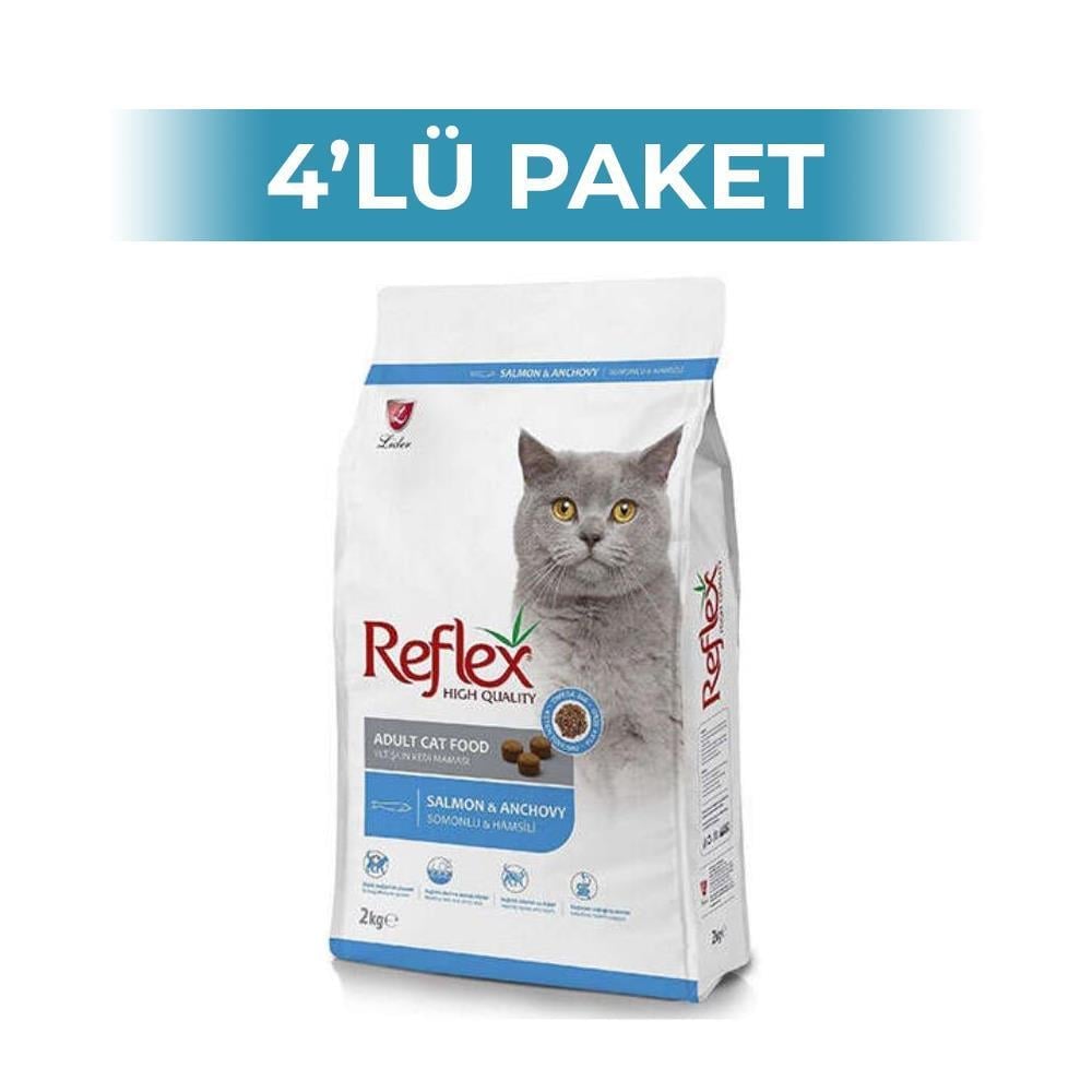 Reflex Somonlu ve Hamsili Yetişkin Kedi Maması 2 kg 4 AdetReflex Plus