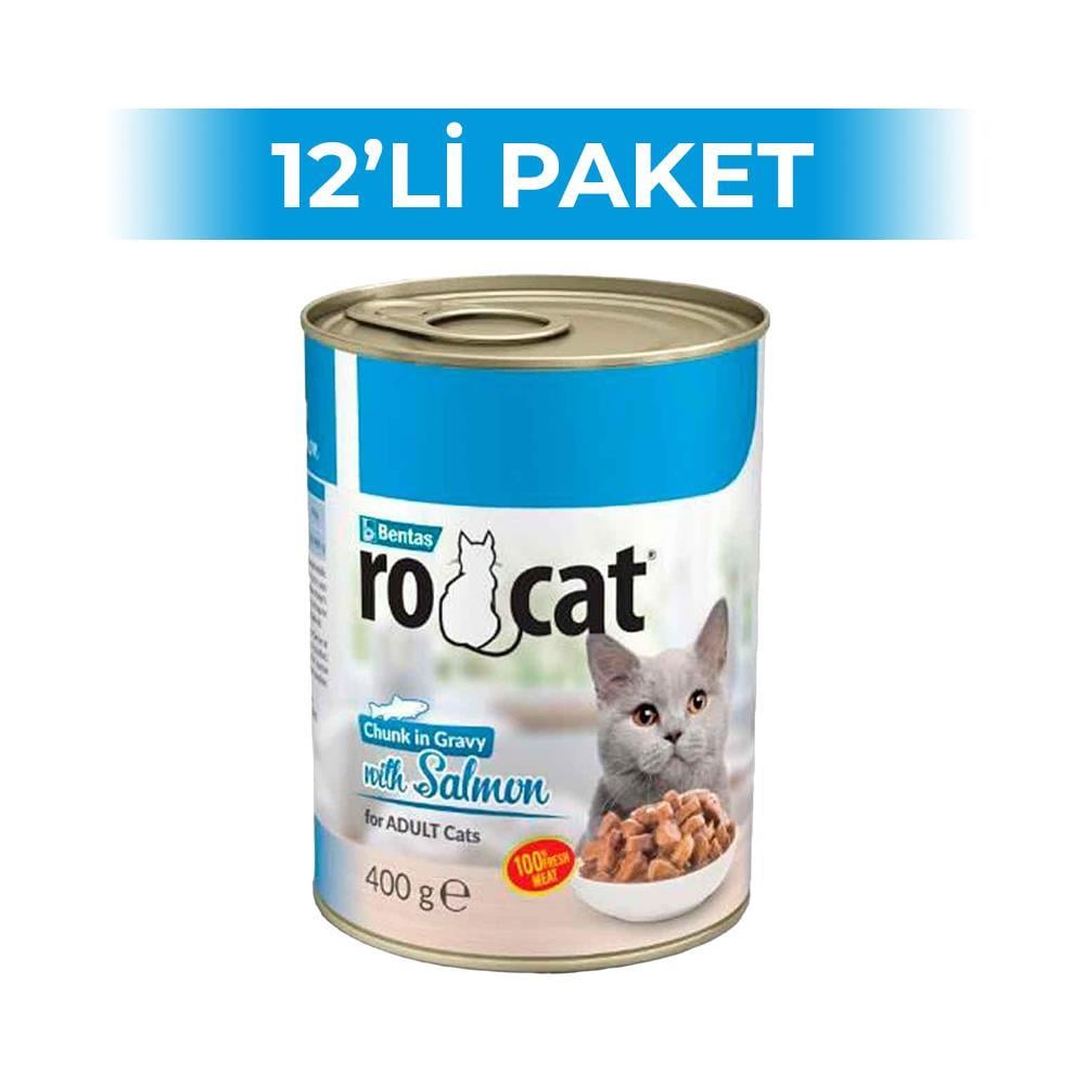 RoCat Somonlu Yetişkin Kedi Konservesi 400 gr 12 AdetRoCat