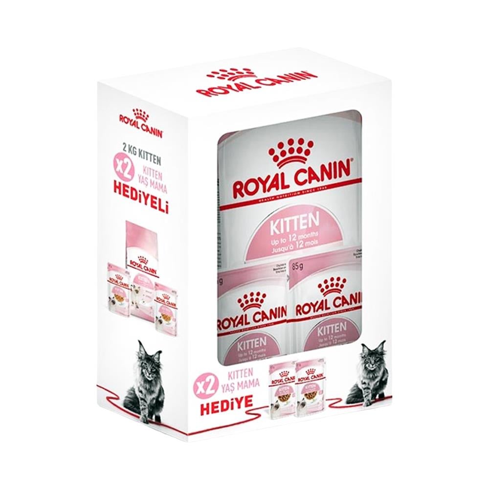 Royal Canin Kitten Yavru Kedi Maması 2 kg 2 Adet Yaş Mama HediyeliRoyal Canin