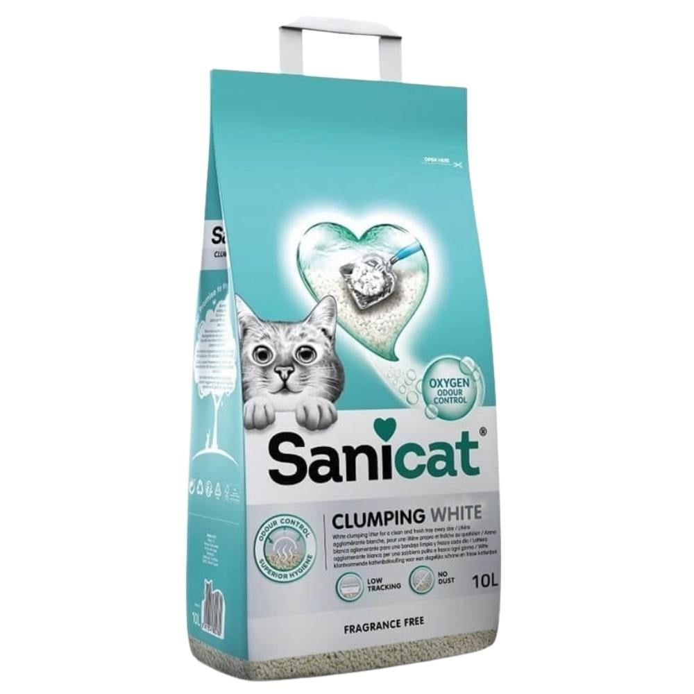 Sanicat Clumping White Kokusuz Bentonit Topaklanan Kedi Kumu 10 lt 2 AdetSanicat