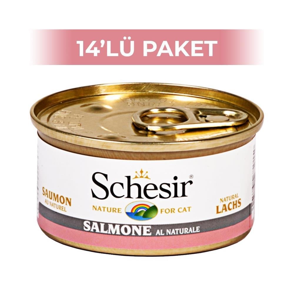 Schesir Somon Balıklı Doğal Yaş Kedi Konservesi 85 gr 14 AdetSchesir