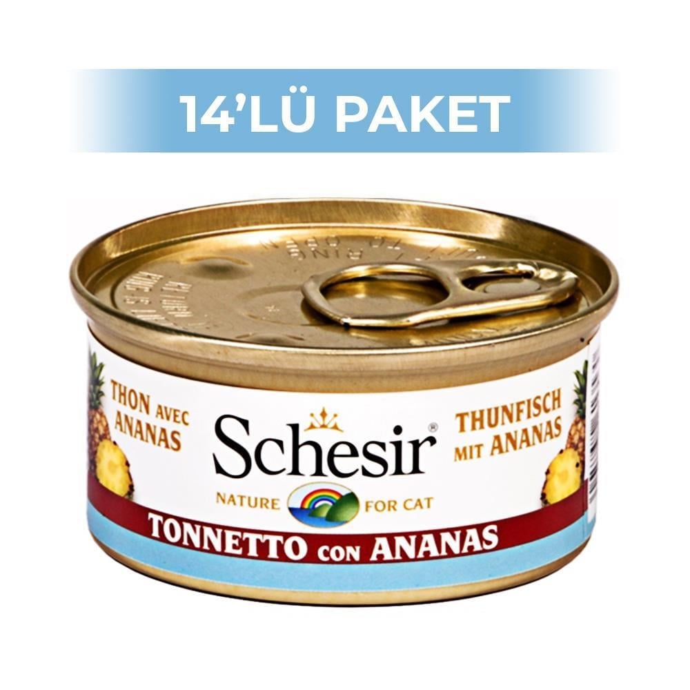 Schesir Ton Balıklı ve Ananaslı Yaş Kedi Konservesi 75 gr 14 AdetSchesir