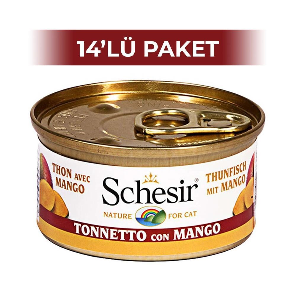 Schesir Ton Balıklı ve Mangolu Yetişkin Kedi Konservesi 75 gr 14 AdetSchesir
