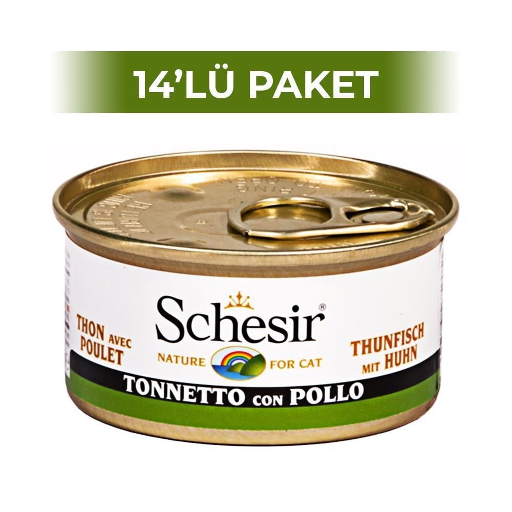 Schesir Ton Balıklı ve Tavuklu Yaş Kedi Konservesi 85 gr 14 AdetSchesir