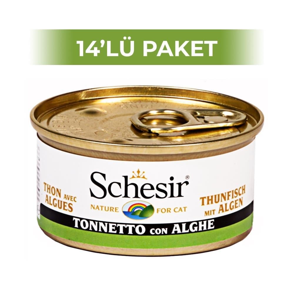 Schesir Ton Balıklı ve Yosunlu Kedi Konservesi 85 gr 14 AdetSchesir