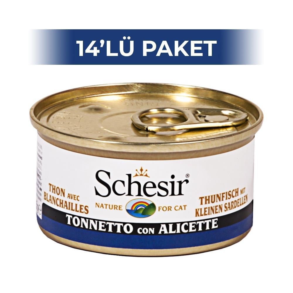 Schesir Ton ve Ringa Balıklı Yaş Kedi Konservesi 85 gr 14 AdetSchesir