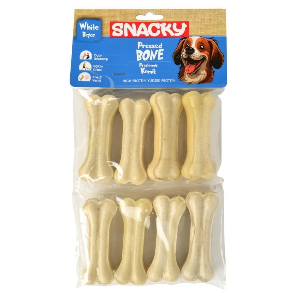 Snacky Beyaz Köpek Çiğneme Kemiği 7,5 cm 8'li 180 grSnacky