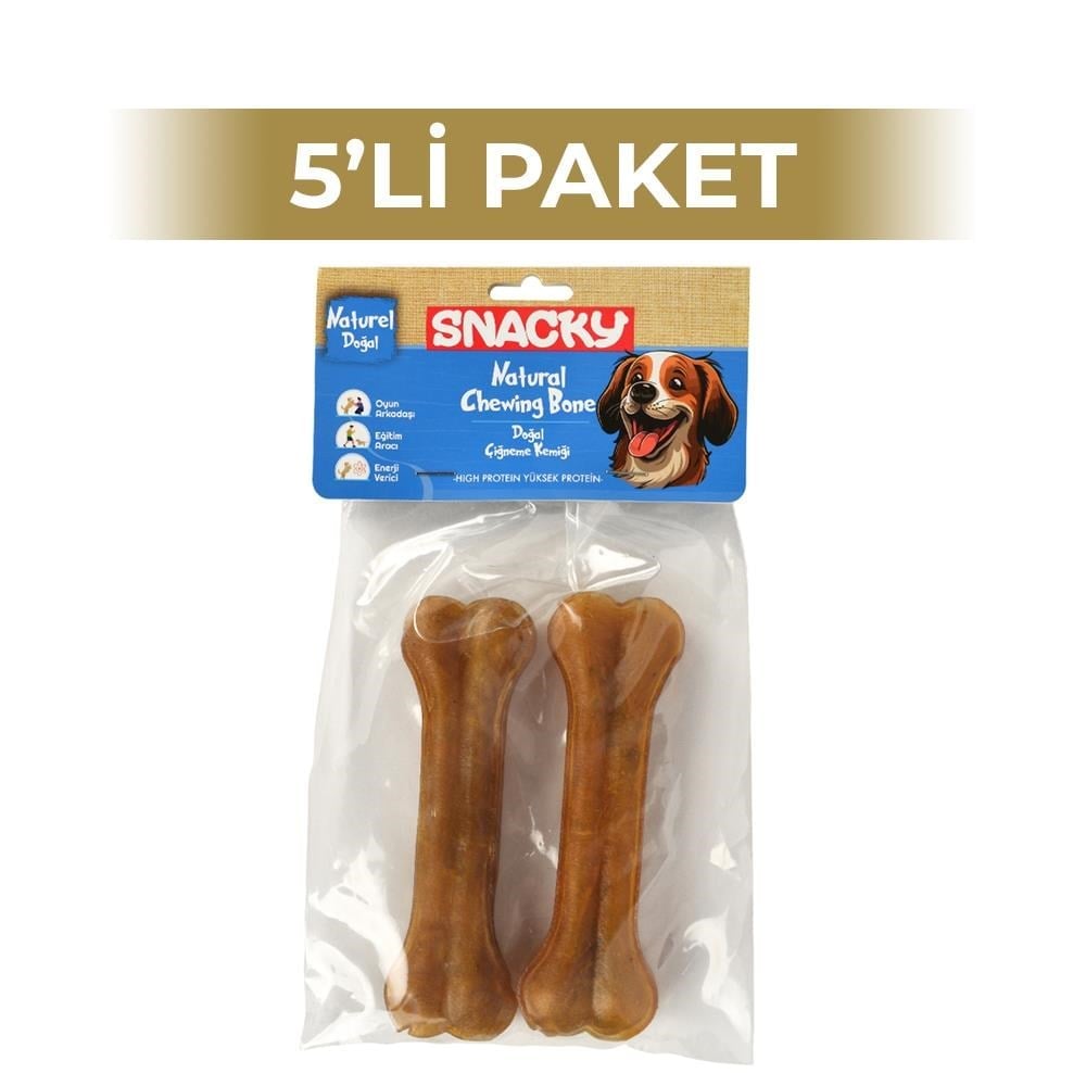 Snacky Natural Köpek Çiğneme Kemiği 13 cm 2'li 5 PaketSnacky