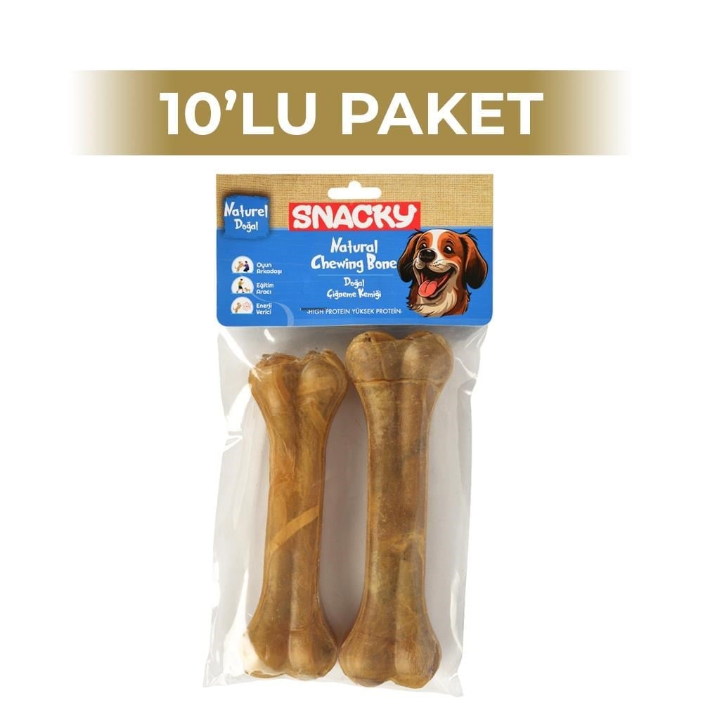 Snacky Natural Köpek Çiğneme Kemiği 15 cm 2'li 10 PaketSnacky