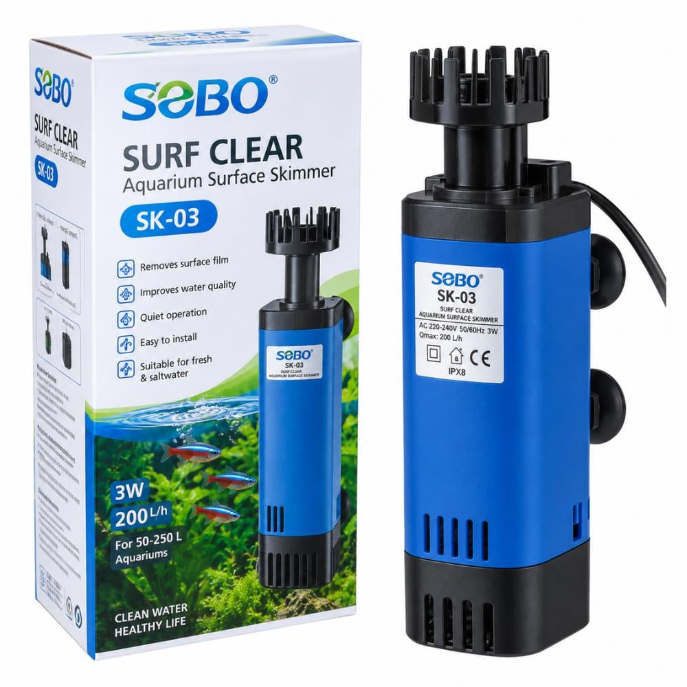 Sobo SK-03 Akvaryum Yüzey Temizleyici Skimmer 200 L/saat 3WSOBO