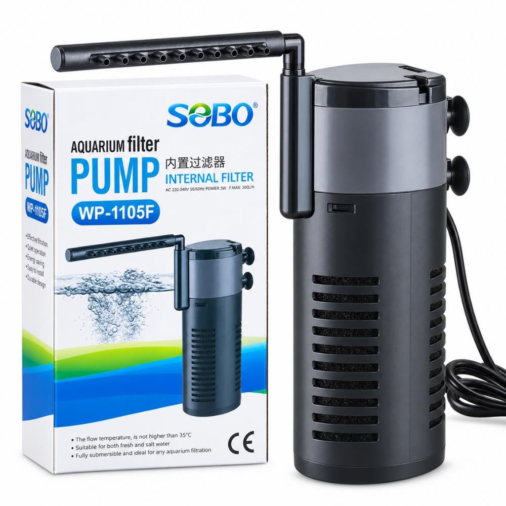 Sobo WP-1105F Şelale Aparatlı Akvaryum İç Filtre 200 L/saat 5WSOBO
