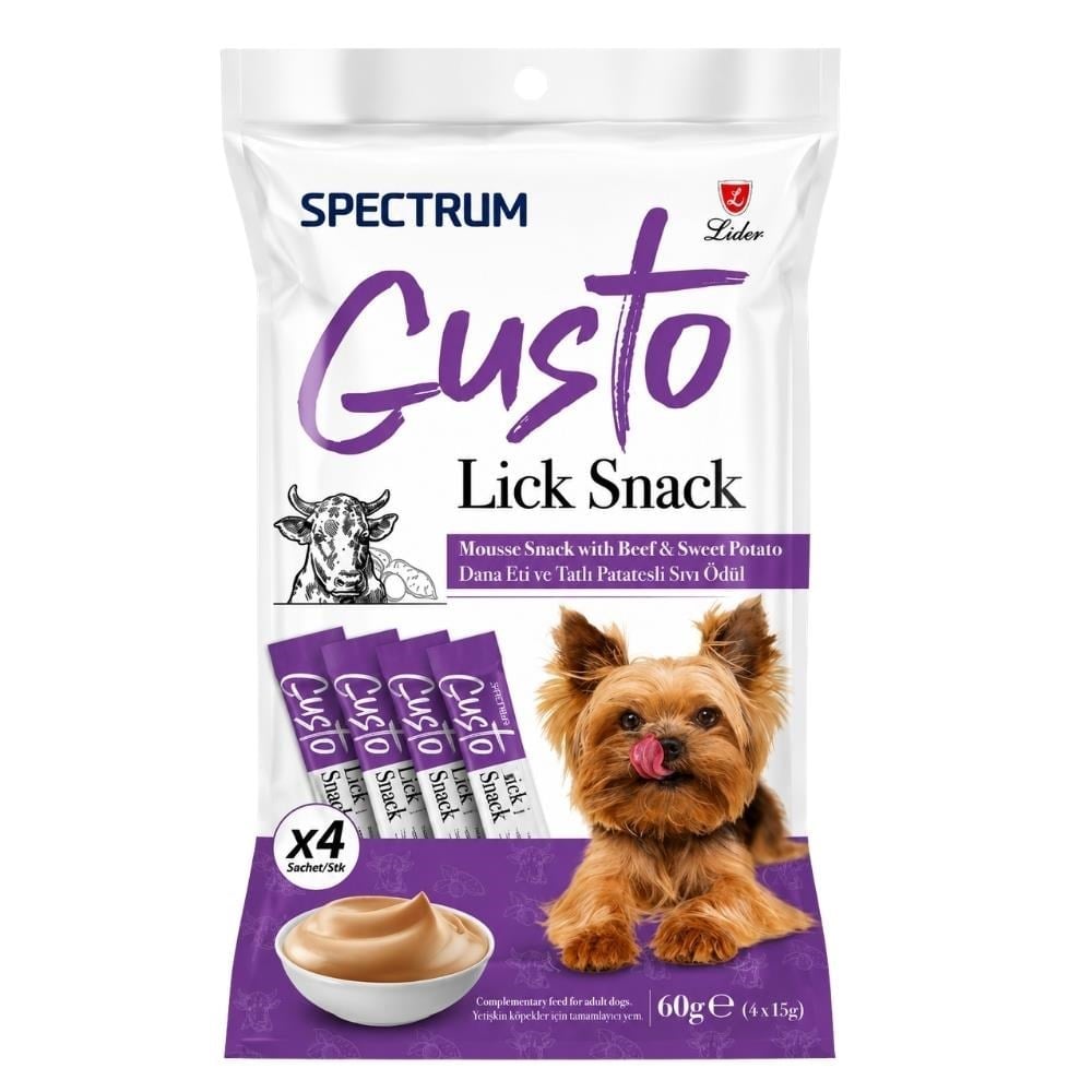 Spectrum Gusto Dana Etli ve Tatlı Patatesli Köpek Sıvı Ödül Maması 4x15 grSpectrum