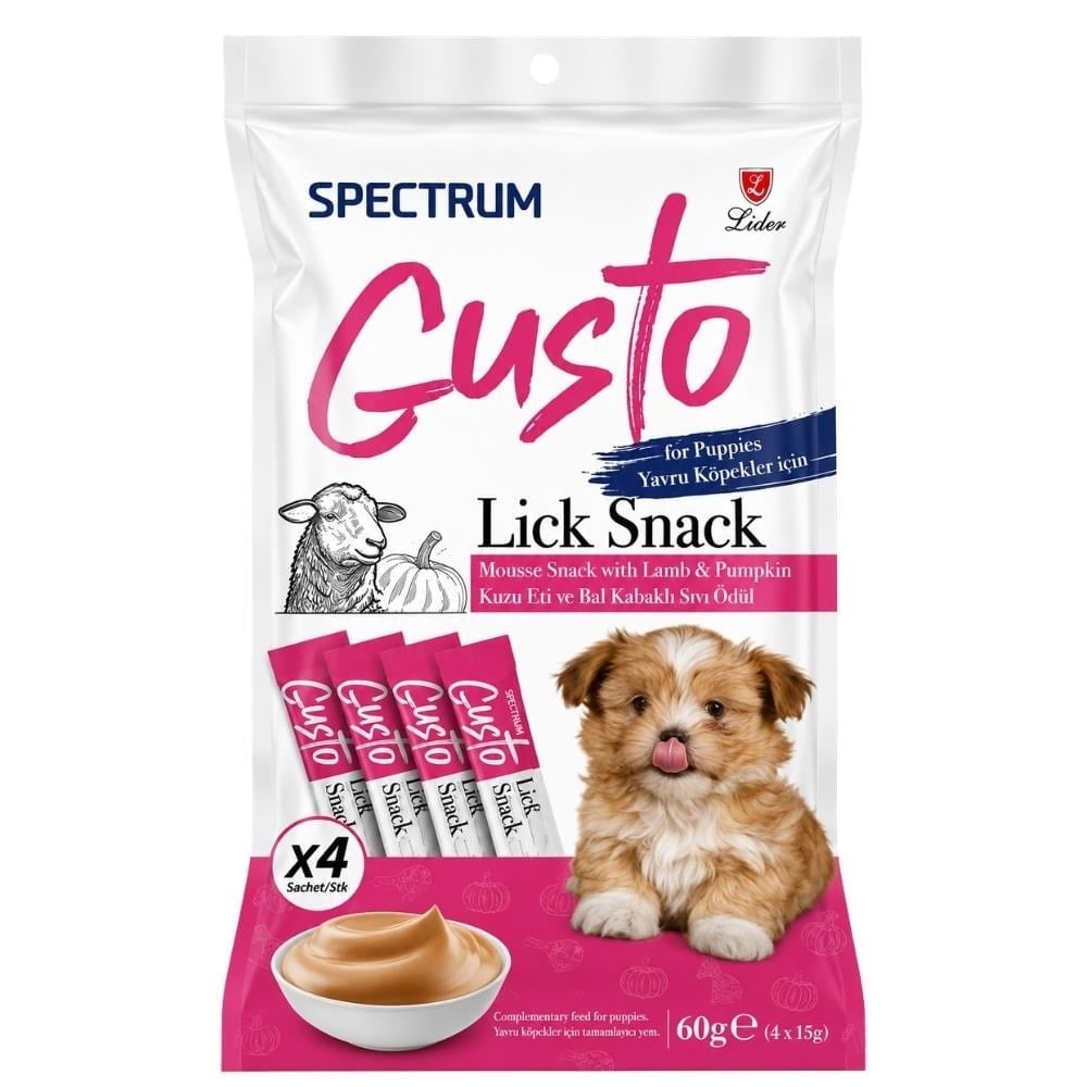 Spectrum Gusto Kuzu Etli ve Bal Kabaklı Yavru Köpek Sıvı Ödül Maması 4x15 grSpectrum