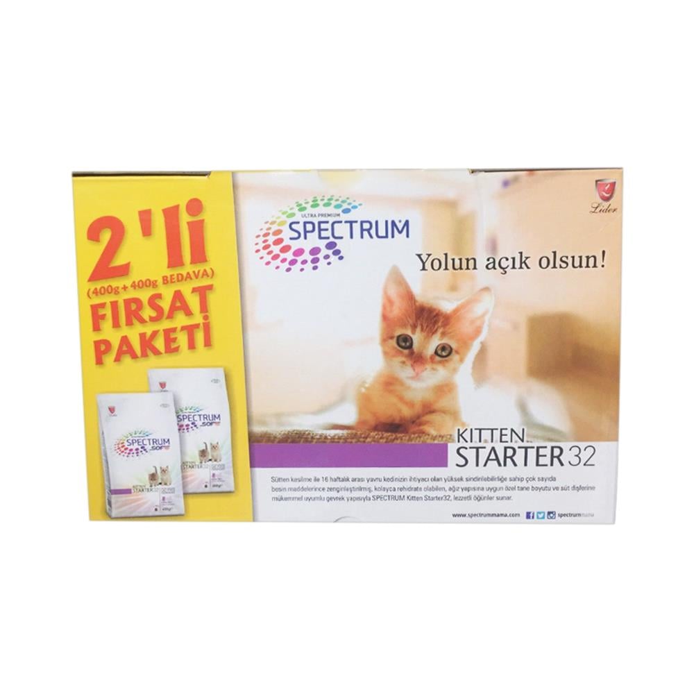 Spectrum Kitten Starter 32 Başlangıç Maması 400 gr 2 Adet SKT: 08/22Diğer