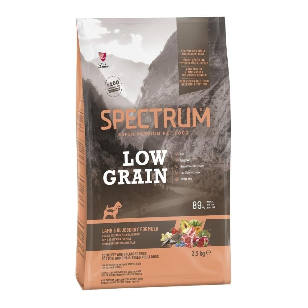 Spectrum Kuzu Etli ve Yaban Mersinli Mini ve Küçük Irk Yetişkin Köpek Maması 2,5 kgSpectrum