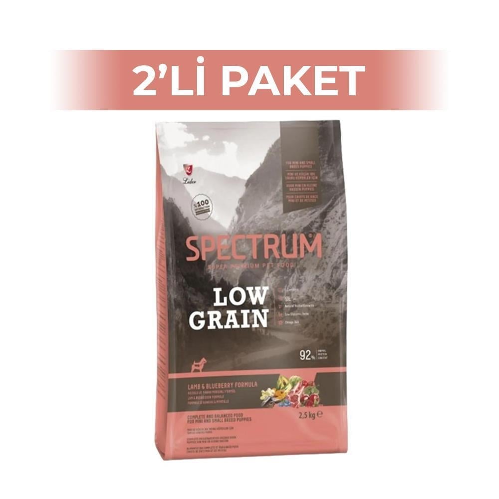 Spectrum Kuzu Etli ve Yaban Mersinli Mini ve Küçük Irk Yavru Köpek Maması 2,5 kg 2 AdetSpectrum