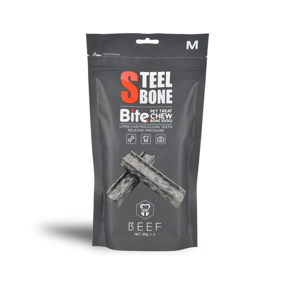 Steel Bone Biftekli Köpek Ödülü 99 gr 3 AdetSteel Bone