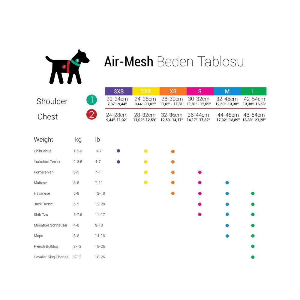 Tailpetz Air-Mesh Neon Sarı Göğüs TasmasıTailpetz