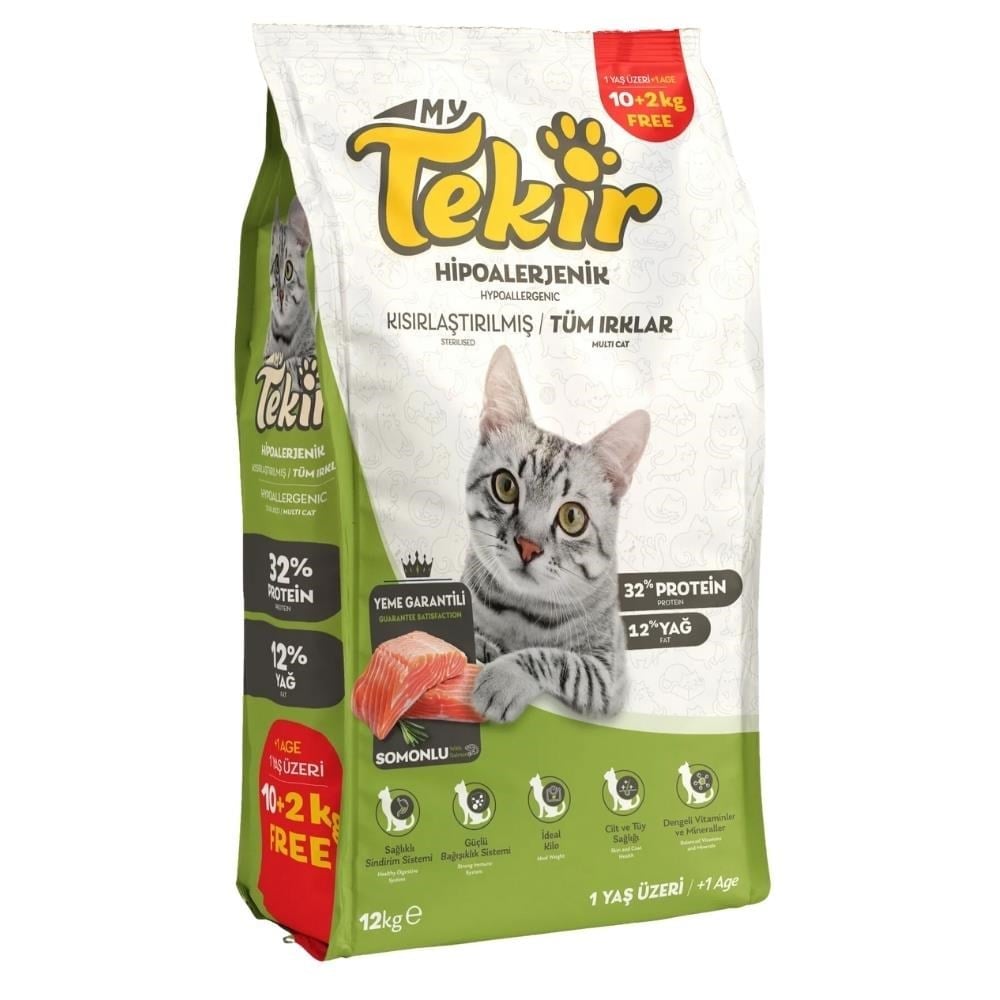 Tekir Adult Steril Somonlu Hipoalerjenik Kedi Maması 12 KgTekir 