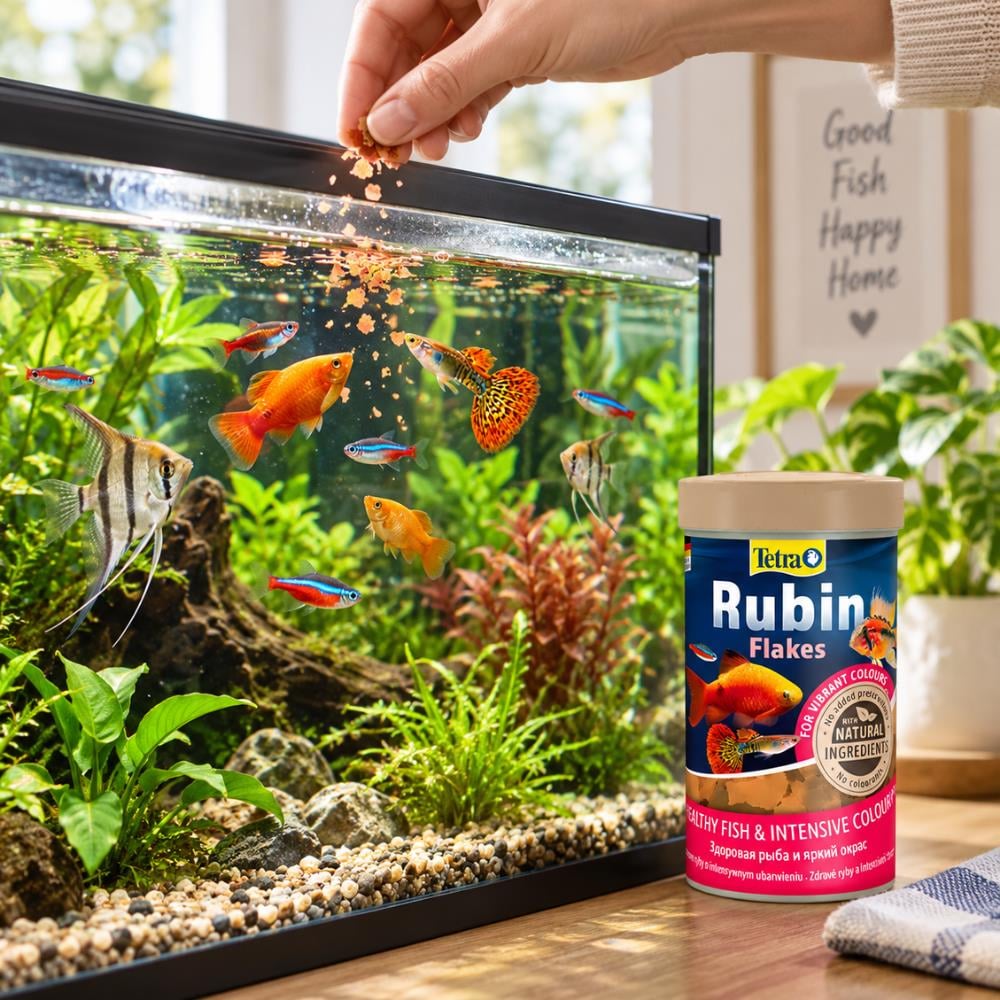 Tetra Rubin Flakes Renklendirici Tropikal Pul Balık Yemi 100 ml 20 grTetra
