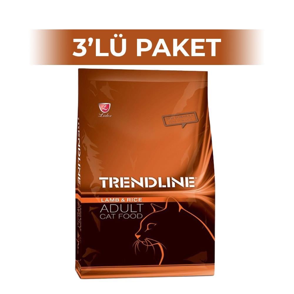 Trendline Kuzu Etli ve Pirinçli Yetişkin Kedi Maması 1 kg 3 AdetTrendline