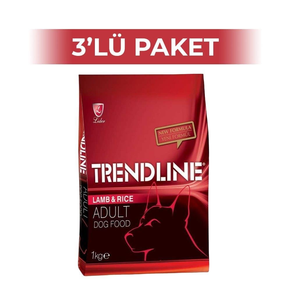 Trendline Kuzu Etli ve Pirinçli Yetişkin Köpek Maması 1 kg 3 AdetTrendline