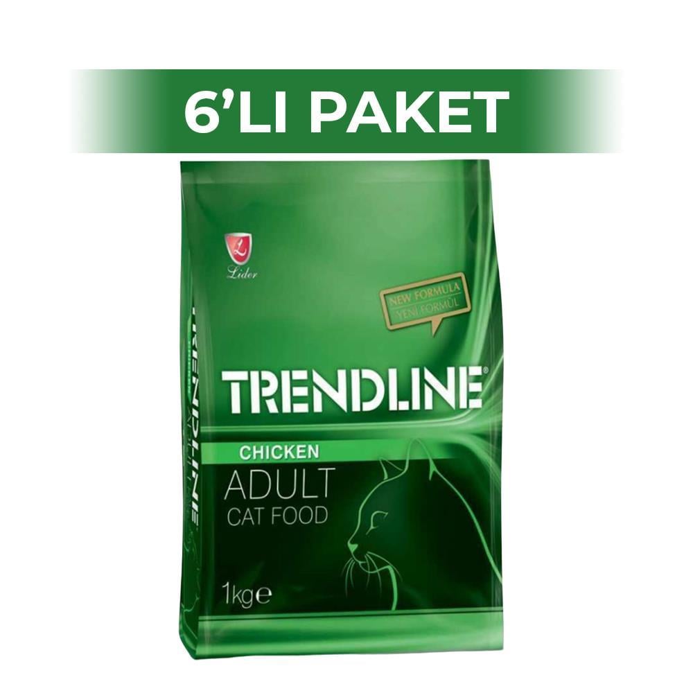 Trendline Tavuklu Yetişkin Kedi Maması 1 kg 6 AdetTrendline