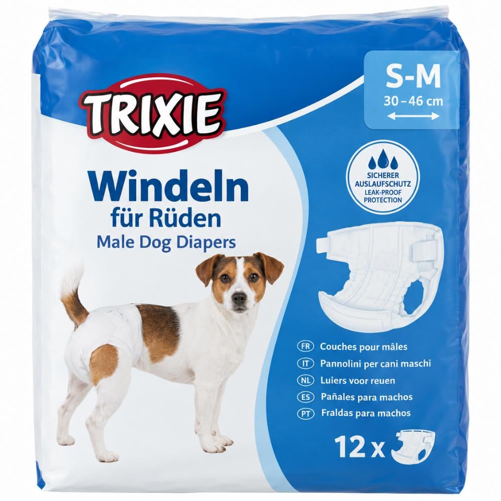 Trixie Erkek Köpekler İçin Tek Kullanımlık Köpek Bezi S-M 30-46 cm 12'liTrixie