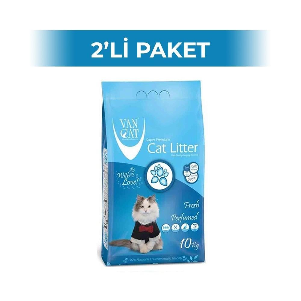 Vancat Fresh Parfüm Kokulu İnce Taneli Kedi Kumu 10 kg 2 AdetVanCat