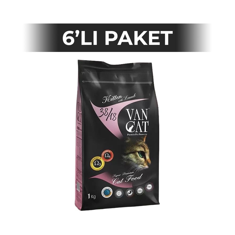 VanCat Kitten Kuzulu Yavru Kedi Maması 1 kg 6 AdetVanCat